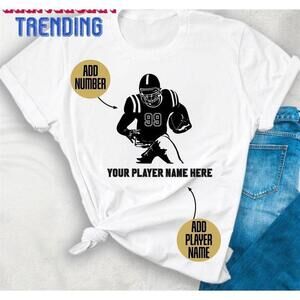 Custom Football Player Tshirt Super Bowl Shirts Support Your Team Unisex